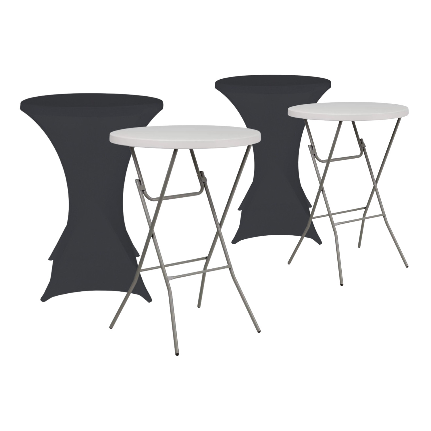 Set 2 Mesas Plegables Redondas Altas y 2 Fundas Protectoras 80x110cm Catering 7house Mobiliario Hosteleria 1